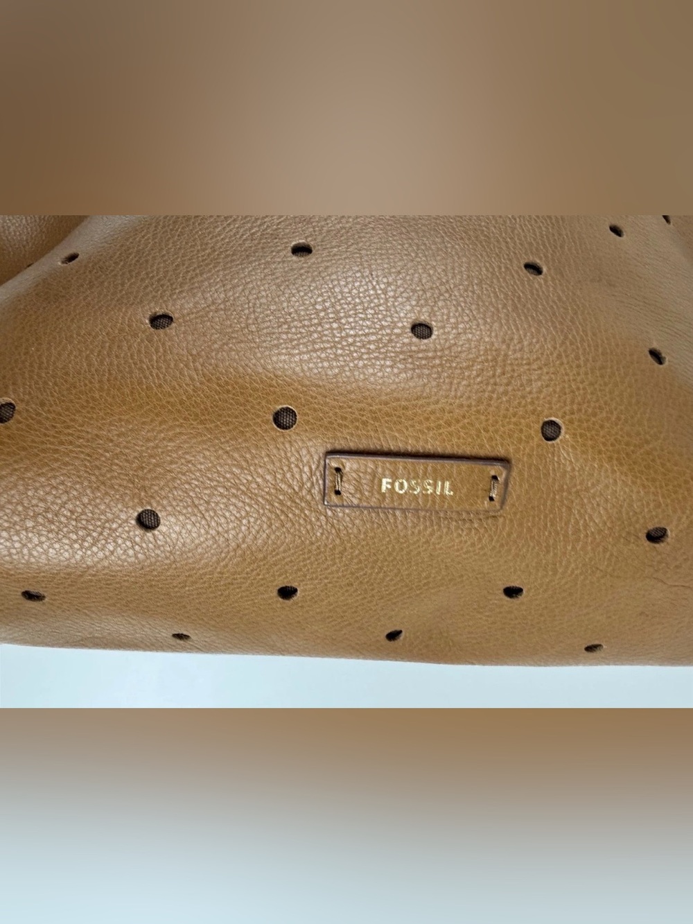 Fossil Julia Hobo Perforated Leather Tote Bag in Brown - Picture 2 of 16